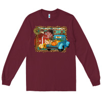 Burgundy Farm Life Fall Barn And Truck Long Sleeve Tee - Artiststas