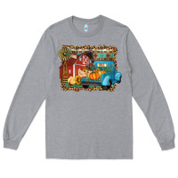 Heather Grey Farm Life Fall Barn And Truck Long Sleeve Tee - Artiststas