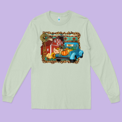 Farm Life Fall Barn And Truck Long Sleeve Tee Designed By Artiststas