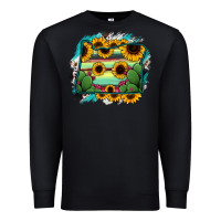Black Oregon Map Sunflower Cactus Serape Premium Sweatshirt - RanaPortraitStore