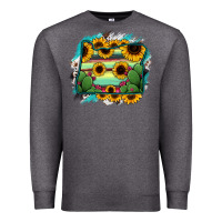 Charcoal Heather Oregon Map Sunflower Cactus Serape Premium Sweatshirt - RanaPortraitStore