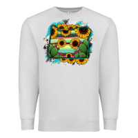 Dove Grey Oregon Map Sunflower Cactus Serape Premium Sweatshirt - RanaPortraitStore