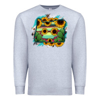 Heather Grey Oregon Map Sunflower Cactus Serape Premium Sweatshirt - RanaPortraitStore