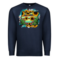 Navy Oregon Map Sunflower Cactus Serape Premium Sweatshirt - RanaPortraitStore