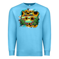 Ocean Blue Oregon Map Sunflower Cactus Serape Premium Sweatshirt - RanaPortraitStore