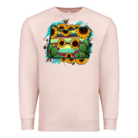 Pale Pink Oregon Map Sunflower Cactus Serape Premium Sweatshirt - RanaPortraitStore