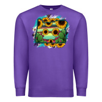 Purple Oregon Map Sunflower Cactus Serape Premium Sweatshirt - RanaPortraitStore