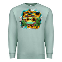 Seafoam Oregon Map Sunflower Cactus Serape Premium Sweatshirt - RanaPortraitStore