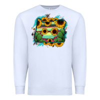 White Oregon Map Sunflower Cactus Serape Premium Sweatshirt - RanaPortraitStore