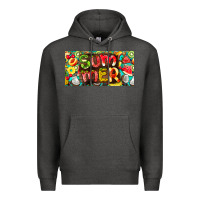 Charcoal Heather summer with fruits license plate Premium Hoodie - BarkalooDesign