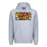 Heather Grey summer with fruits license plate Premium Hoodie - BarkalooDesign