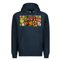Navy summer with fruits license plate Premium Hoodie - BarkalooDesign