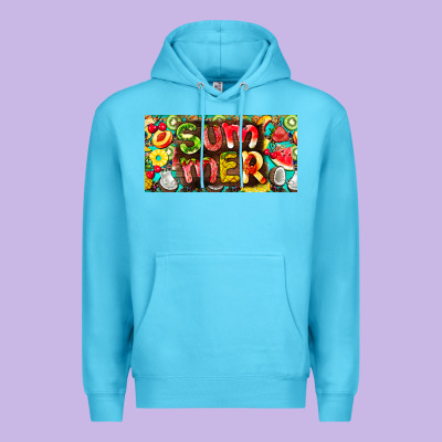 Summer With Fruits License Plate Premium Hoodie Designed By Barkaloodesign
