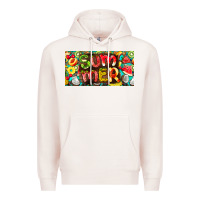 Pale Pink summer with fruits license plate Premium Hoodie - BarkalooDesign