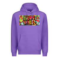 Purple summer with fruits license plate Premium Hoodie - BarkalooDesign