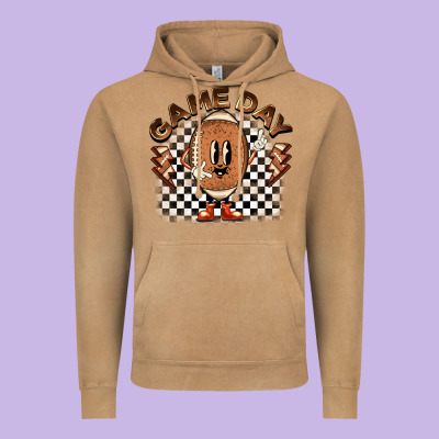 Game Day Football Vintage Hoodie Designed By Barkaloodesign
