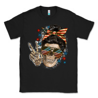 Black American Mother skull Classic Tee - FaDigitalArtStudio