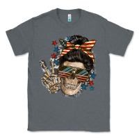 Charcoal Heather American Mother skull Classic Tee - FaDigitalArtStudio