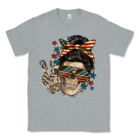 Heather Grey American Mother skull Classic Tee - FaDigitalArtStudio
