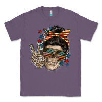 Lavender American Mother skull Classic Tee - FaDigitalArtStudio