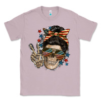 Lilac American Mother skull Classic Tee - FaDigitalArtStudio