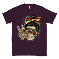 Plum American Mother skull Classic Tee - FaDigitalArtStudio