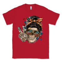 Red American Mother skull Classic Tee - FaDigitalArtStudio