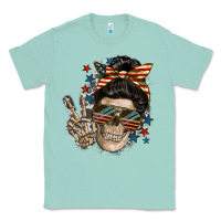Seafoam American Mother skull Classic Tee - FaDigitalArtStudio