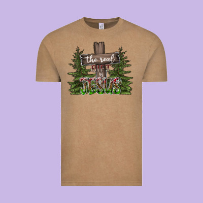 The Real Gift Is Jesus Vintage Tee Designed By Cowhidedigitalart