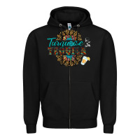 Black turquoise gemstone and taquila Zipper Hoodie - RanaPortraitStore