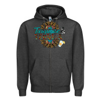 Charcoal Heather turquoise gemstone and taquila Zipper Hoodie - RanaPortraitStore