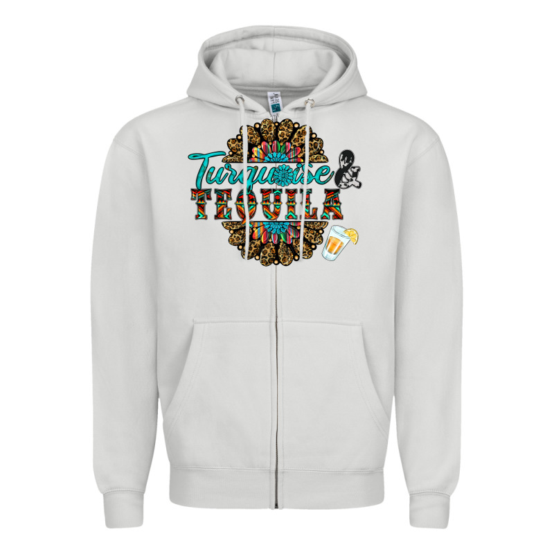 Turquoise Gemstone And Taquila Zipper Hoodie by RanaPortraitStore | Teevron