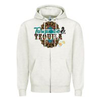 Oatmeal Heather turquoise gemstone and taquila Zipper Hoodie - RanaPortraitStore