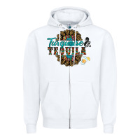 White turquoise gemstone and taquila Zipper Hoodie - RanaPortraitStore