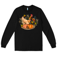 Black fall coop animals pumpkin Long Sleeve Tee - Artiststas