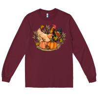 Burgundy fall coop animals pumpkin Long Sleeve Tee - Artiststas