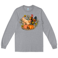 Heather Grey fall coop animals pumpkin Long Sleeve Tee - Artiststas