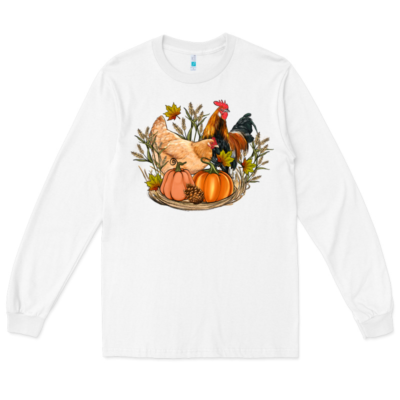 Fall Coop Animals Pumpkin Long Sleeve Tee by Artiststas | Teevron