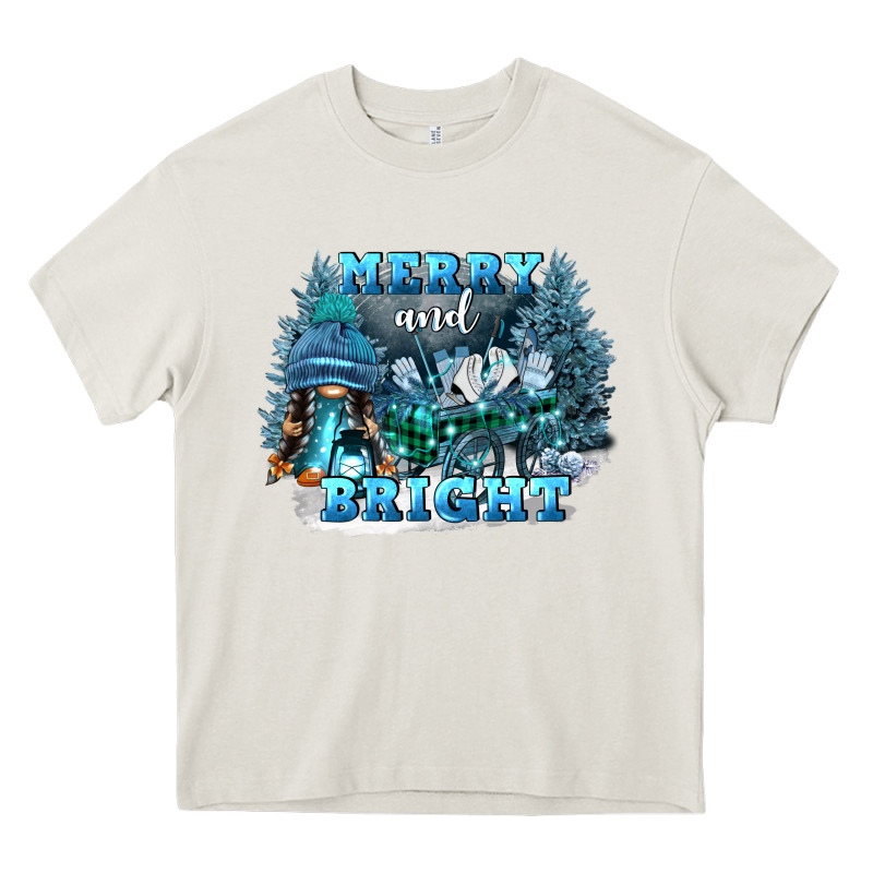 Merry And Bright Heavy Core Tee by FaDigitalArtStudio | Teevron