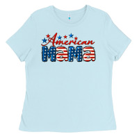 Baby Blue American Mama Mother's Day Ladies Tee - LillyAllenDesigns