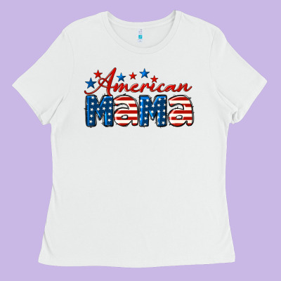 American Mama Mother's Day Ladies Tee Designed By Lillyallendesigns