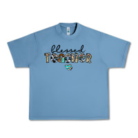 Pebble Blue blessed teacher Urban Heavy Tee - CowhideDigitalArt
