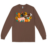 Chestnut Farm Life Fall Pig Cow Rooster Long Sleeve Tee - Artiststas