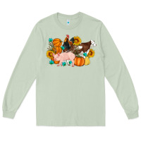 Matcha Farm Life Fall Pig Cow Rooster Long Sleeve Tee - Artiststas