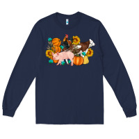 Navy Farm Life Fall Pig Cow Rooster Long Sleeve Tee - Artiststas