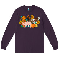 Plum Farm Life Fall Pig Cow Rooster Long Sleeve Tee - Artiststas