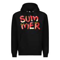 Black summer watermelon and strawberry Premium Hoodie - BarkalooDesign