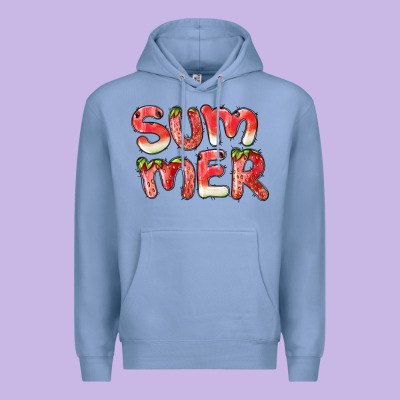 Summer Watermelon And Strawberry Premium Hoodie Designed By Barkaloodesign