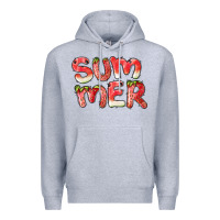 Heather Grey summer watermelon and strawberry Premium Hoodie - BarkalooDesign