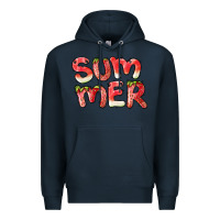 Navy summer watermelon and strawberry Premium Hoodie - BarkalooDesign